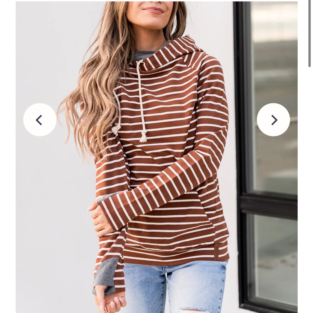 Ampersand Ave “Line it Up Cinnamon” DoubleHood Sweatshirt